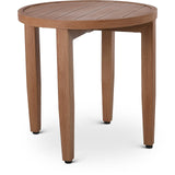 Maui Natural Outdoor Patio End Table - Stylish Aluminum Frame, Teak Look, Perfect for Gatherings!
