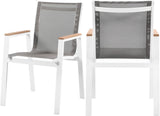 Nizuc Contemporary Outdoor Patio Dining Arm Chair Set of 2 with Durable Waterproof Mesh Fabric