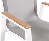 Nizuc Contemporary Outdoor Patio Dining Arm Chair Set of 2 with Durable Waterproof Mesh Fabric