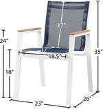 Nizuc Contemporary Outdoor Patio Dining Arm Chair Set of 2 with Durable Waterproof Mesh Fabric