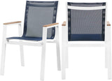 Nizuc Contemporary Outdoor Patio Dining Arm Chair Set of 2 with Durable Waterproof Mesh Fabric