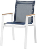 Nizuc Contemporary Outdoor Patio Dining Arm Chair Set of 2 with Durable Waterproof Mesh Fabric