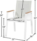 Nizuc Contemporary Outdoor Patio Dining Arm Chair Set of 2 with Durable Waterproof Mesh Fabric