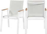 Nizuc Contemporary Outdoor Patio Dining Arm Chair Set of 2 with Durable Waterproof Mesh Fabric