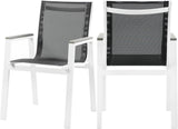 Nizuc Contemporary Outdoor Patio Dining Arm Chair Set of 2 with Durable Waterproof Mesh Fabric