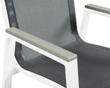 Nizuc Contemporary Outdoor Patio Dining Arm Chair Set of 2 with Durable Waterproof Mesh Fabric