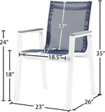 Nizuc Contemporary Outdoor Patio Dining Arm Chair Set of 2 with Durable Waterproof Mesh Fabric