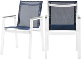 Nizuc Contemporary Outdoor Patio Dining Arm Chair Set of 2 with Durable Waterproof Mesh Fabric
