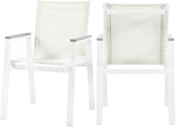 Nizuc Contemporary Outdoor Patio Dining Arm Chair Set of 2 with Durable Waterproof Mesh Fabric