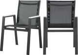 Nizuc Contemporary Outdoor Patio Dining Arm Chair Set of 2 with Durable Waterproof Mesh Fabric