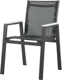 Nizuc Contemporary Outdoor Patio Dining Arm Chair Set of 2 with Durable Waterproof Mesh Fabric