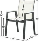 Nizuc Contemporary Outdoor Patio Dining Arm Chair Set of 2 with Durable Waterproof Mesh Fabric