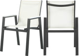 Nizuc Contemporary Outdoor Patio Dining Arm Chair Set of 2 with Durable Waterproof Mesh Fabric