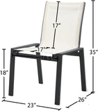 Nizuc Outdoor Patio Dining Chair Set - Stylish Waterproof Mesh Fabric & Durable Aluminum Frame