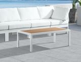 Nizuc Contemporary Outdoor Patio Coffee Table with Durable Aluminum Frame for Stylish Relaxation