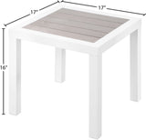 Nizuc Contemporary Outdoor Patio End Table with Durable Aluminum Frame for Stylish Relaxation