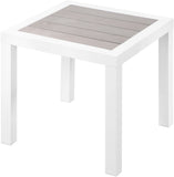 Nizuc Contemporary Outdoor Patio End Table with Durable Aluminum Frame for Stylish Relaxation