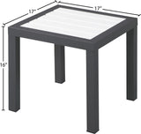Nizuc Contemporary Outdoor Patio End Table with Durable Aluminum Frame for Stylish Relaxation