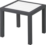 Nizuc Contemporary Outdoor Patio End Table with Durable Aluminum Frame for Stylish Relaxation