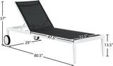 Nizuc Adjustable Sun Chaise Lounge Chair - Contemporary Outdoor Patio Aluminum Frame for Relaxation