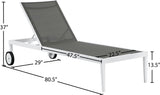 Nizuc Adjustable Sun Chaise Lounge Chair - Contemporary Outdoor Patio Aluminum Frame for Relaxation