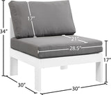 Nizuc Contemporary Outdoor Modular Patio Chair with Durable Waterproof Fabric for All-Weather Use