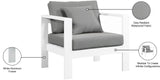 Nizuc Contemporary Outdoor Patio Arm Chair - Stylish Waterproof Fabric & Sturdy Aluminum Frame