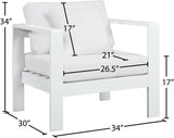Nizuc Contemporary Outdoor Patio Arm Chair - Stylish Waterproof Fabric & Sturdy Aluminum Frame