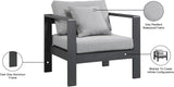 Nizuc Contemporary Outdoor Patio Arm Chair - Stylish Waterproof Fabric & Sturdy Aluminum Frame