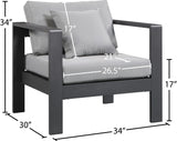 Nizuc Contemporary Outdoor Patio Arm Chair - Stylish Waterproof Fabric & Sturdy Aluminum Frame