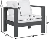 Nizuc Contemporary Outdoor Patio Arm Chair - Stylish Waterproof Fabric & Sturdy Aluminum Frame