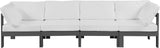 Nizuc Contemporary Outdoor Modular Sofa with Waterproof Fabric and Sturdy Aluminum Frame Design