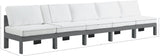 Nizuc Contemporary Outdoor Modular Sofa with Waterproof Fabric and Sturdy Aluminum Frame Design
