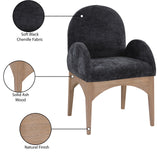 Waldorf Dining Chair - Elegant Chenille Fabric Arm Chair with Solid Ash Wood and Natural Finish