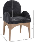 Waldorf Dining Chair - Elegant Chenille Fabric Arm Chair with Solid Ash Wood and Natural Finish