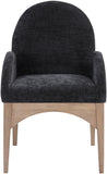 Waldorf Dining Chair - Elegant Chenille Fabric Arm Chair with Solid Ash Wood and Natural Finish
