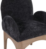 Waldorf Dining Chair - Elegant Chenille Fabric Arm Chair with Solid Ash Wood and Natural Finish