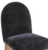Waldorf Dining Chair - Elegant Chenille Fabric Arm Chair with Solid Ash Wood and Natural Finish