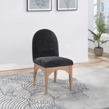 Waldorf Dining Chair - Elegant Chenille Fabric Arm Chair with Solid Ash Wood and Natural Finish