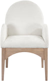 Waldorf Dining Chair - Elegant Chenille Fabric Arm Chair with Solid Ash Wood and Natural Finish