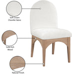 Waldorf Dining Chair - Elegant Chenille Fabric Arm Chair with Solid Ash Wood and Natural Finish