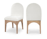 Waldorf Dining Chair - Elegant Chenille Fabric Arm Chair with Solid Ash Wood and Natural Finish