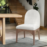 Waldorf Dining Chair - Elegant Chenille Fabric Arm Chair with Solid Ash Wood and Natural Finish