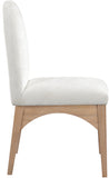 Waldorf Dining Chair - Elegant Chenille Fabric Arm Chair with Solid Ash Wood and Natural Finish
