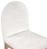 Waldorf Dining Chair - Elegant Chenille Fabric Arm Chair with Solid Ash Wood and Natural Finish