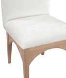 Waldorf Dining Chair - Elegant Chenille Fabric Arm Chair with Solid Ash Wood and Natural Finish