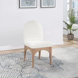 Waldorf Dining Chair - Elegant Chenille Fabric Arm Chair with Solid Ash Wood and Natural Finish