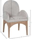 Waldorf Dining Chair - Elegant Chenille Fabric Arm Chair with Solid Ash Wood and Natural Finish