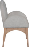 Waldorf Dining Chair - Elegant Chenille Fabric Arm Chair with Solid Ash Wood and Natural Finish