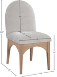 Waldorf Dining Chair - Elegant Chenille Fabric Arm Chair with Solid Ash Wood and Natural Finish